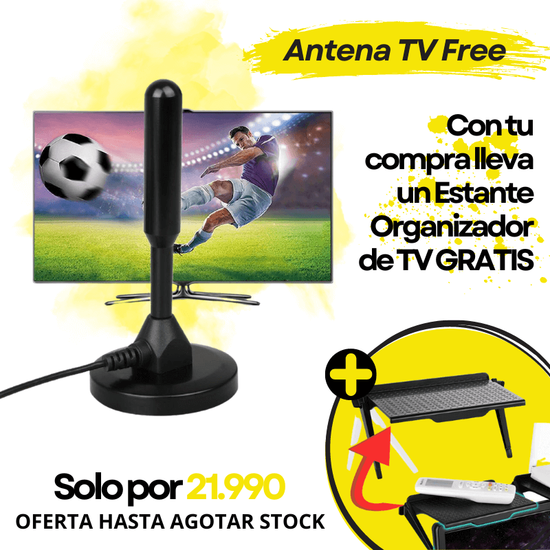 Antena TV Free + Estante Organizador TV de REGALO