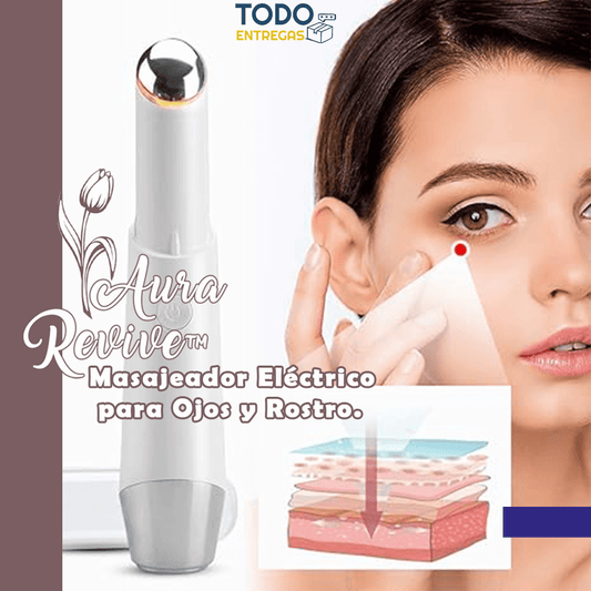 AuraRevive™- Masajeador eléctrico para rostro, elimina 10 años de edad de tu piel ✨🌸