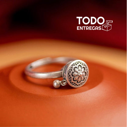 Anillo Flor de Loto Giratorio 2x1🕉️🌀